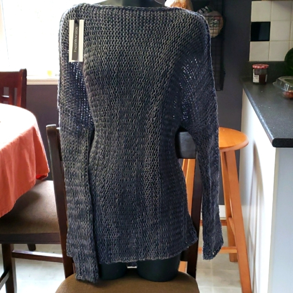 Handknit alpaca wool oversized pullover